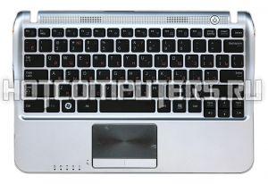 Клавиатура топ панелью для ноутбуков Samsung NF310 Series, Черная, Русская, Топ кейс Серебряный