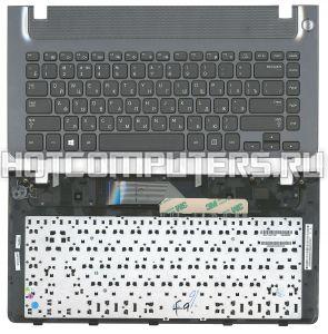 Клавиатура для ноутбука Samsung NP355V4C-S01 Series, p/n: BA75-04105C, черная с серой рамкой