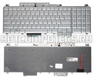 Клавиатура для ноутбуков Dell Vostro 1700, Inspiron 1710, 1720, 1721 Series, p/n:  NSK-D820R, 9J.N9182.20R, NSK-D8201, русская, серебристая с подсветкой