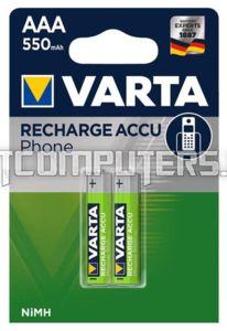 Аккумуляторная батарея Varta R03 (AAA) Ni-Mh 550mAh Phone Power бл/2, 550mAh