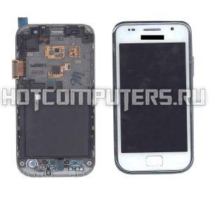 Модуль (матрица + тачскрин), 4", для Samsung Galaxy S I9000 белый с рамкой, 800x480