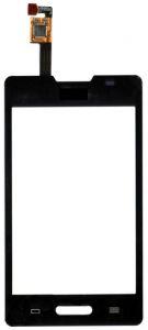 Сенсорное стекло (тачскрин) 3.8", для LG Optimus L4 II E440 черный, 480x320