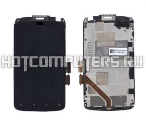 Модуль (матрица + тачскрин), 3.7", для HTC Desire S S510e G12 (с рамкой) черный, 480x800