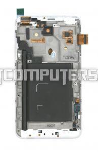 Модуль (матрица + тачскрин) , 5.3", для Samsung Galaxy Note 1 N7000 с рамкой белый, 1920x1080 (WXGA)