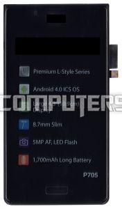 Модуль (матрица + тачскрин), 4.3", для LG Optimus L7 P705 с рамкой черный, 480x800