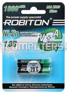 Аккумуляторная батарея ROBITON LR03 (AAA) Ni-Zn 1.6В 1000mWh, 550mAh бл/2