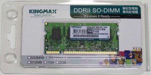 Модуль памяти KINGMAX, KSDD48F-B8KW5 NQE, DDR2- 1GB, 800МГц (PC6400), SO-DIMM, Ret