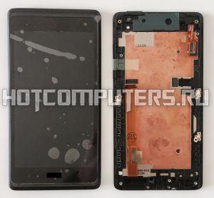 Дисплей для HTC Desire 600 Dual в сборе с тачскрином (черный) с рамкой