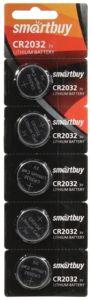 Батарейка литиевая SMARTBUY CR2032 5BL (SBBL-2032-5B) (5/100/4000) (5 ШТ)
